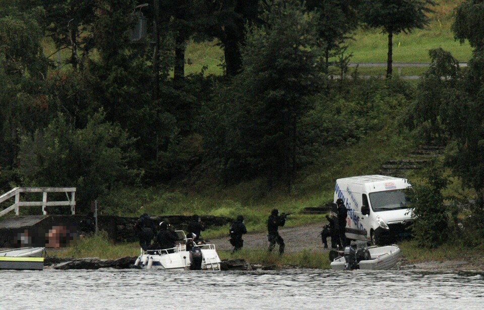 Beredskapstroppen på Utøya 22. juli 2011.
