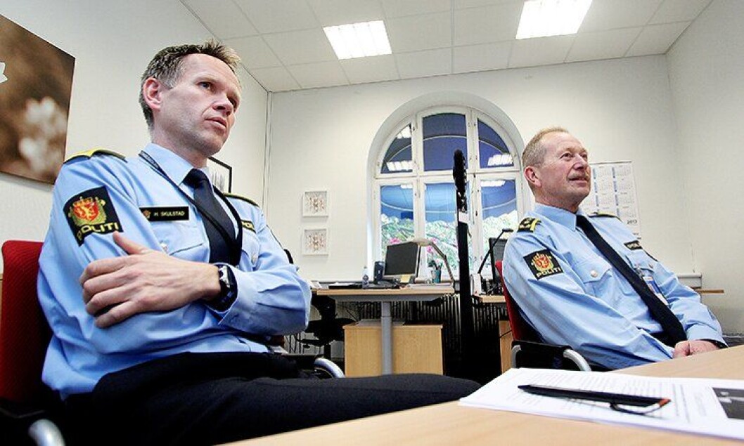 Håkon Skulstad og Geir Valaker ved Politihøgskolen i Oslo. Håkon Skulstad og Geir Valaker ved Politihøgskolen i Oslo.