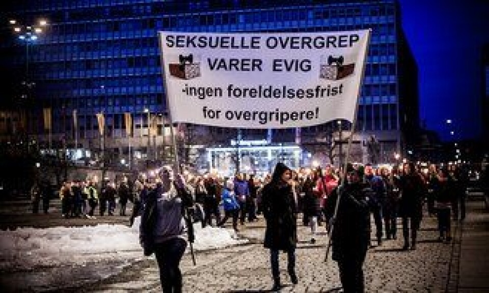 Fakkeltog i Oslo, mot foreldelsesfrist i overgrepssaker.