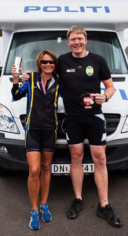 Tina Mjelde og Øyvind Kværner gikk til topps i politimesterskapet i triatlon 2013. Tina Mjelde og Øyvind Kværner gikk til topps i politimesterskapet i triatlon 2013.