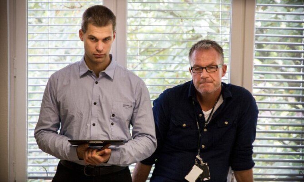 Dataspesialister Emil Jenssen fra Oslo pd og Jørn Helge Jahren fra Vestfold pd Dataspesialister Emil Jenssen fra Oslo pd og Jørn Helge Jahren fra Vestfold pd