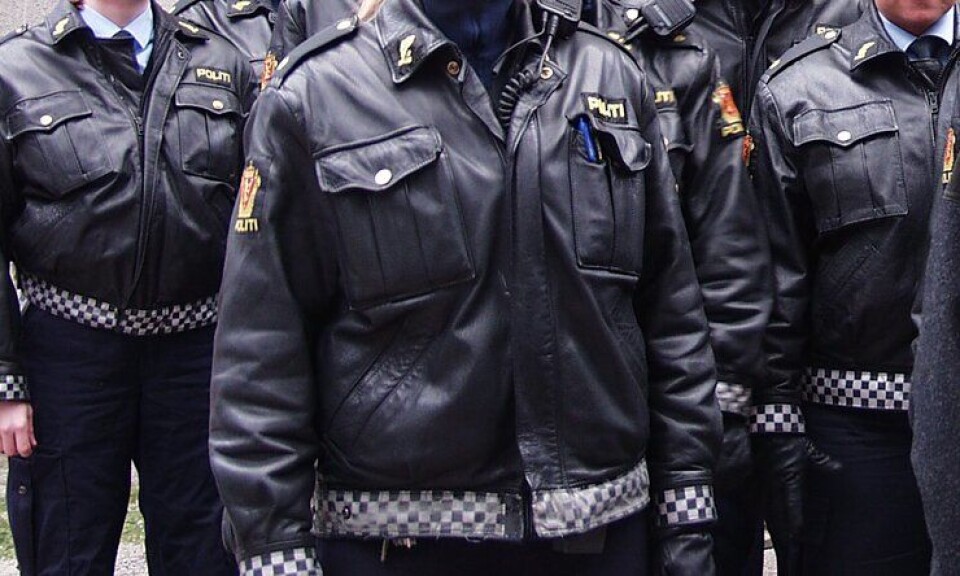 Politiets skinnjakke. Politiets skinnjakke.