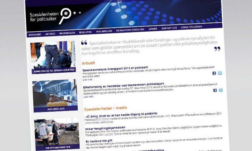 Spesialenheten for politisakers automatiske nyhetsfeed, inkluderer navnet til den korrupsjonssiktede polititjenestemannen. Spesialenheten for politisakers automatiske nyhetsfeed, inkluderer navnet til den korrupsjonssiktede polititjenestemannen.