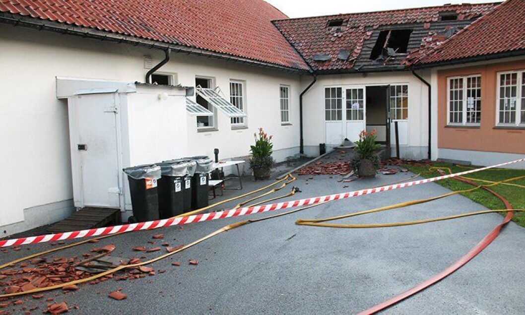 Loftet i bygget stod i fyr mellom klokken to og klokken fire i natt. Loftet i bygget stod i fyr mellom klokken to og klokken fire i natt.