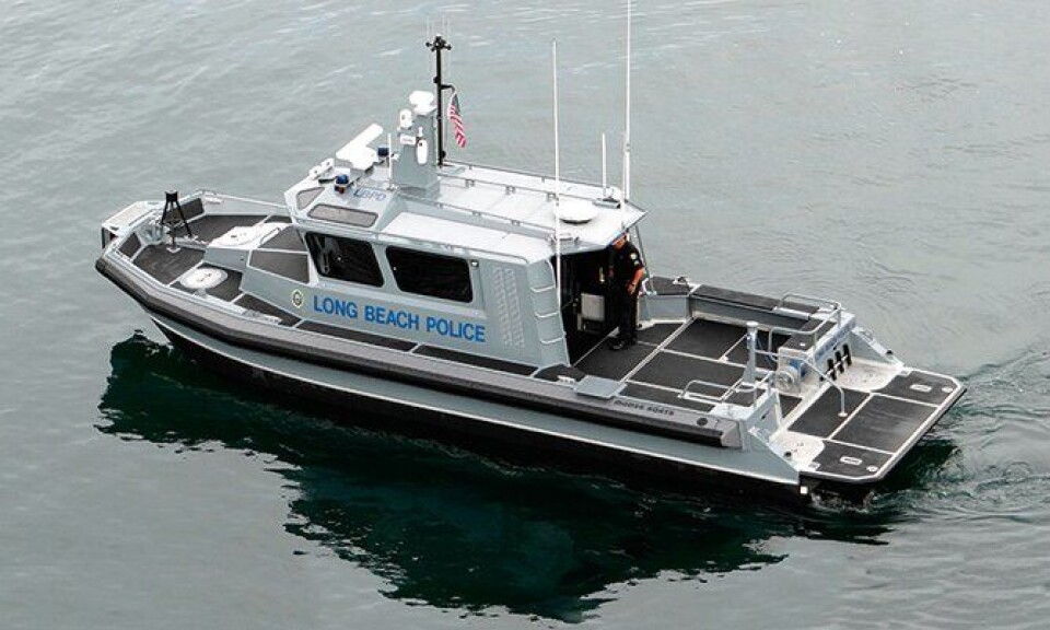 Dette er båten som politiet i Los Angeles patruljerer med.