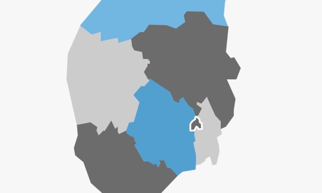 Politidirektoratet ser for seg ni politidistrikter. Se interaktivt kart nederst i saken. Politidirektoratet ser for seg ni politidistrikter. Se interaktivt kart nederst i saken.