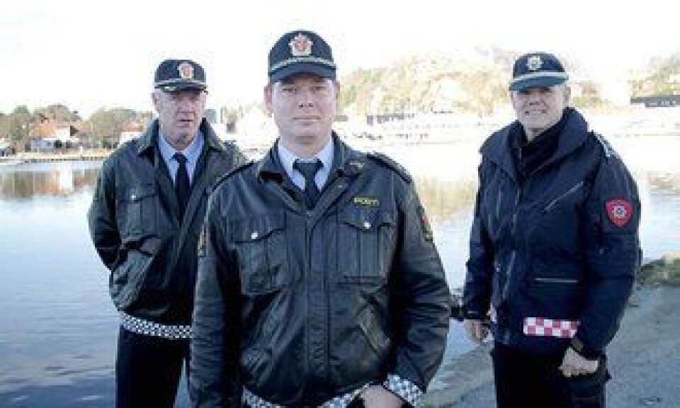 Bjart Gabrielsen, Børge Tronstad og brannsjef Jon Inge Aasen. Bjart Gabrielsen, Børge Tronstad og brannsjef Jon Inge Aasen.