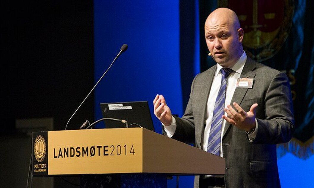 Anders Anundsen under Politiets Fellesforbunds landsmøte i Bodø i 2014. Anders Anundsen under Politiets Fellesforbunds landsmøte i Bodø i 2014.