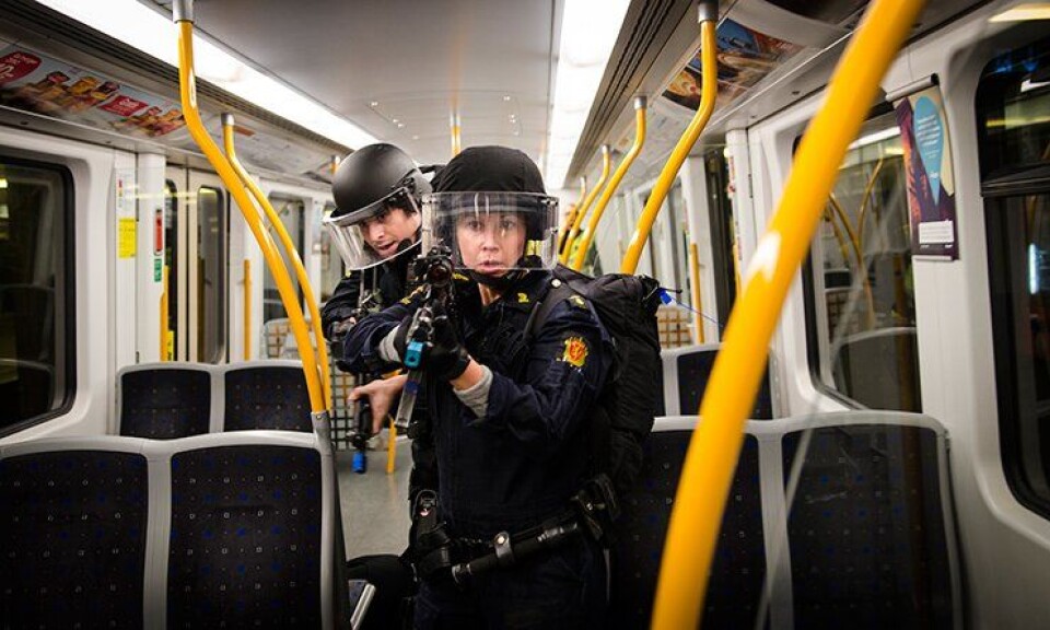 Her trener politiet på skarpe oppdrag på T-banen