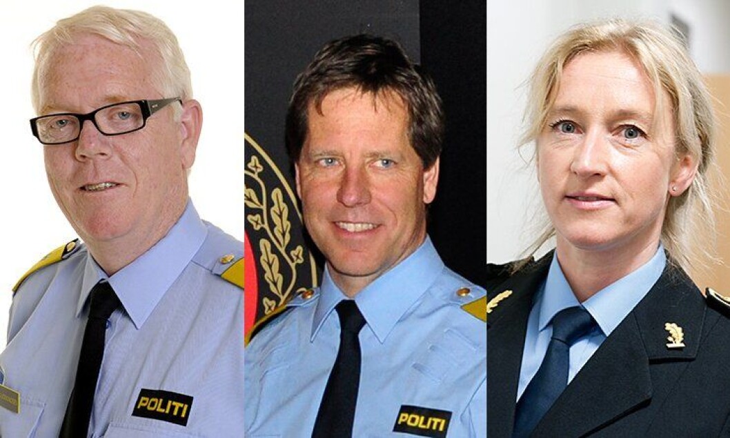 Politimester Geir Gudmundsen, visepolitimester Gunnar Fløystad og påtaleansvarlig Sidsel Isachsen. Politimester Geir Gudmundsen, visepolitimester Gunnar Fløystad og påtaleansvarlig Sidsel Isachsen.