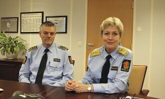 – Det er en lei sak, sier stasjonssjef Ole Hortemo og politimester Kirsten Lindeberg. – Det er en lei sak, sier stasjonssjef Ole Hortemo og politimester Kirsten Lindeberg.