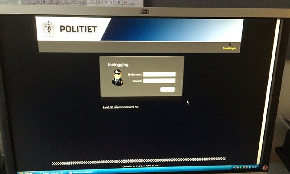 Til innloggingsvinduet, men ikke mye lenger. Politiet opplever dataproblemer, men operasjonssentralene og nødnett fungerer som normalt.