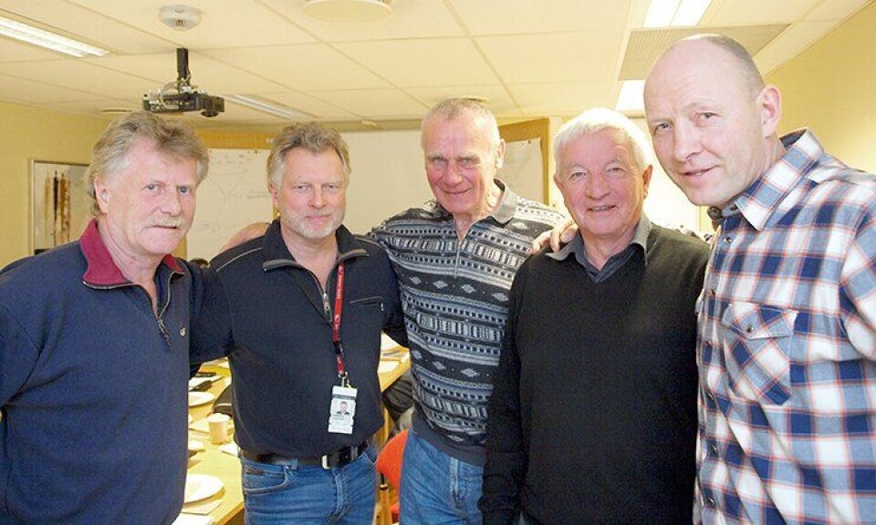 Staute veteraner: – Vi er der for hverandre, sier Øystein Aldal, Trond Evensen, Torleiv Vika, Asbjørn Myrind og Ingar Diskerud, alle tidligere Delta-menn.