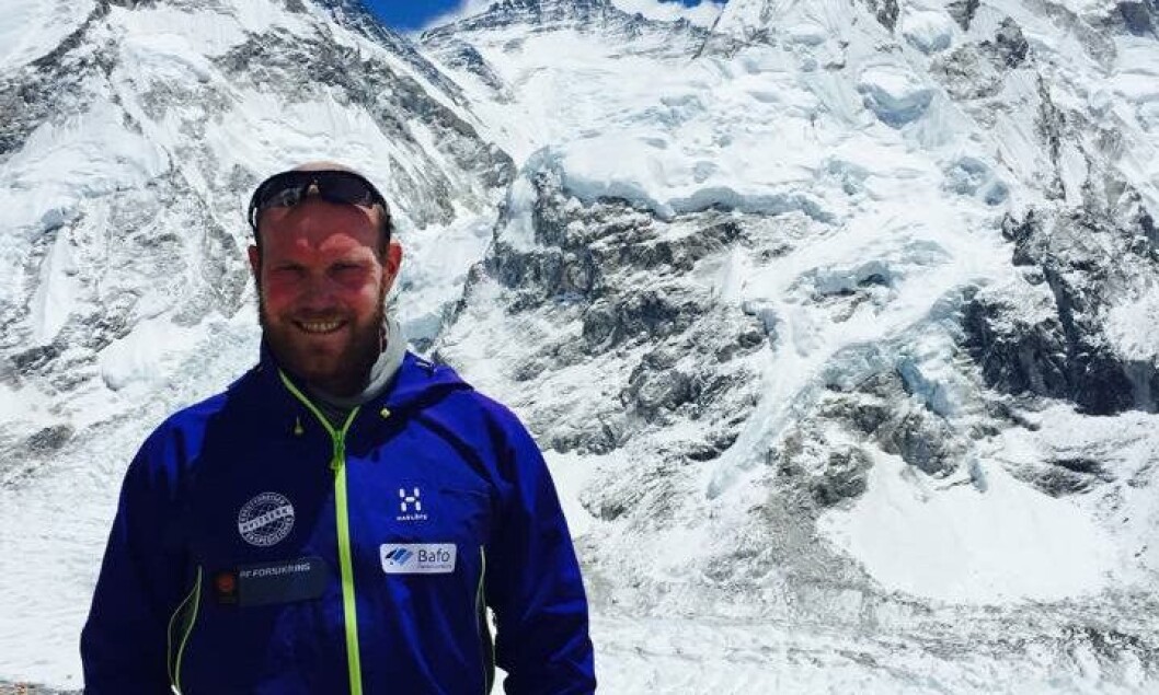 Før helgen og før jordskjelvkatastrofen ble dette bildet tatt Inge Meløy foran Mount Everest. Før helgen og før jordskjelvkatastrofen ble dette bildet tatt Inge Meløy foran Mount Everest.