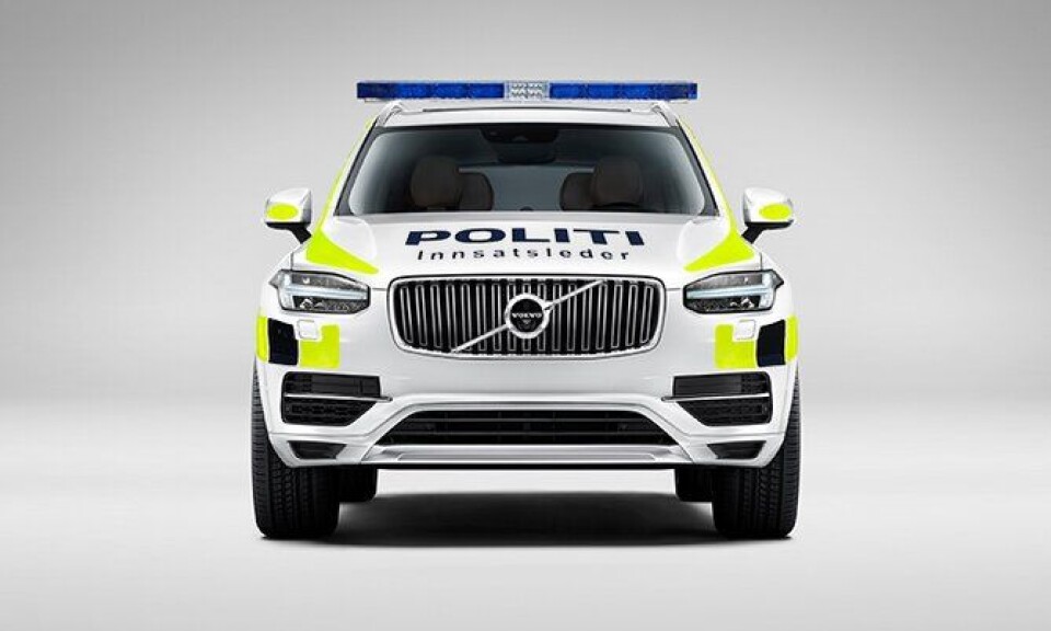 Vil XC90 ligne på dette hvis den blir ny politi-SUV? Bildet er manipulert og uniformeringen er lagt på i ettertid.