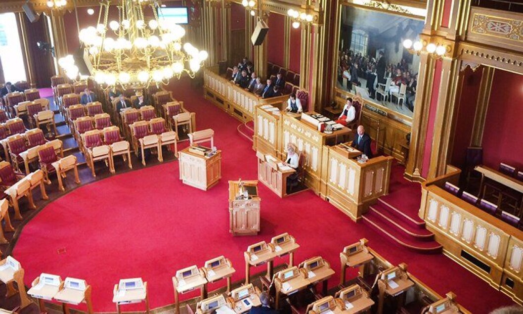 Justis- og beredskapsminister Anders Anundsen i Stortinget i dag. Justis- og beredskapsminister Anders Anundsen i Stortinget i dag.