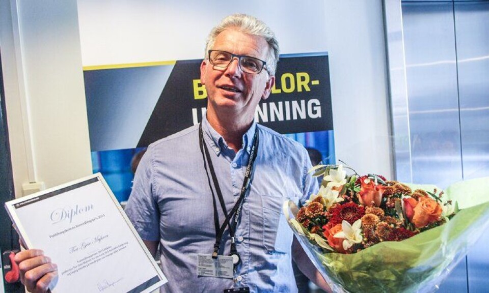 MENTOR: Professor Tor-Geir Myhrer fikk Formidlingsprisen under Forskningsdagene 2015 på Politihøgskolen.