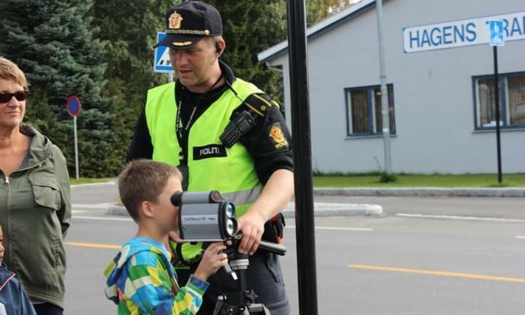 Lasermåling i Hedmark under fjorårets Politiets dag. Lasermåling i Hedmark under fjorårets Politiets dag.