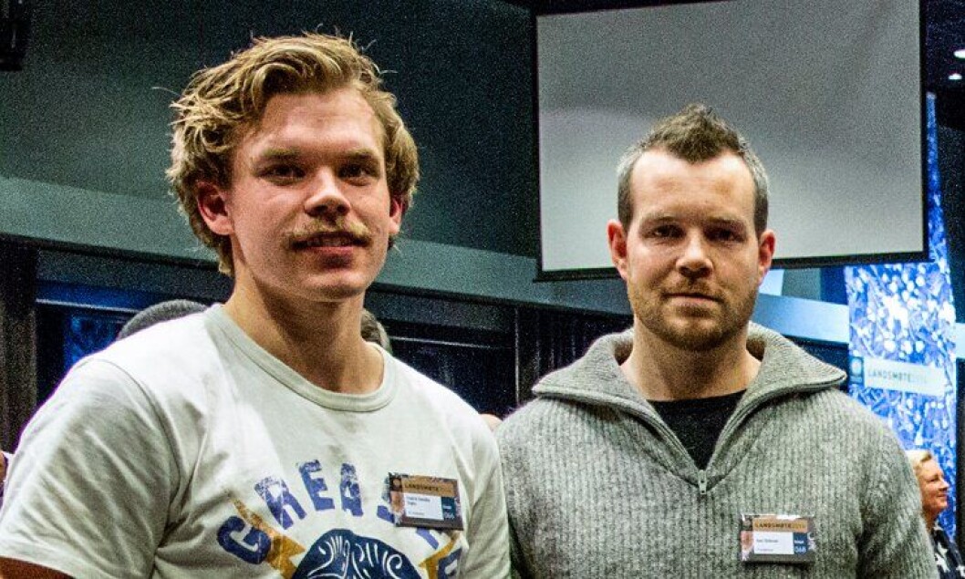 INN OG UT: Fredrik Engen (t.v.) overtar ledelsen av PF-studentene etter Kent Skibstad (t.h.) INN OG UT: Fredrik Engen (t.v.) overtar ledelsen av PF-studentene etter Kent Skibstad (t.h.)