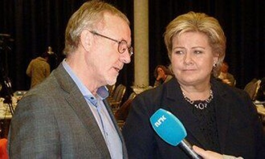 Anders Folkestad har aldri vært redd for å si hva han mener til politikerne. Her med Erna Solberg. Anders Folkestad har aldri vært redd for å si hva han mener til politikerne. Her med Erna Solberg.