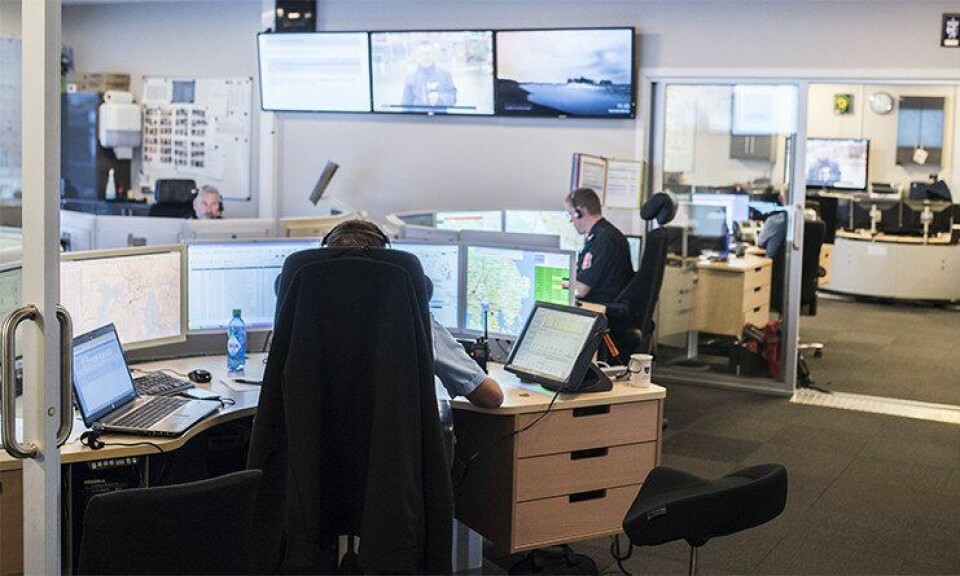110-operatører ved Vestviken 110-sentral i Drammen. I dag er det ifølge DSB sju operatørplasser her og i Telemark, men antallet skal ned til fire.