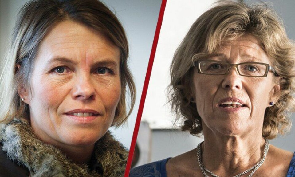Marit Fostervold (til venstre) søkte jobb som beredskapsdirektør i Politidirektoratet, men trakk seg etter en telefonsamtale fra HR-direktør Karin Aslaksen.