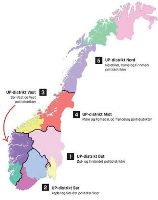 De nye UP-distriktene. De nye UP-distriktene.