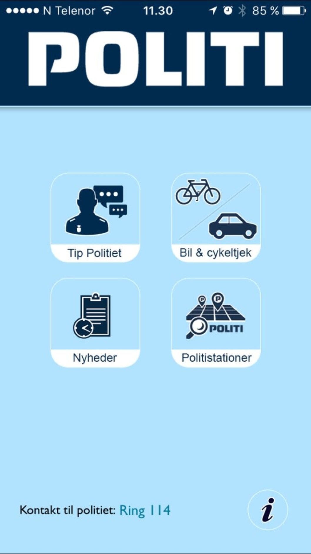 Slik ser den danske politiappen ut. Slik ser den danske politiappen ut.