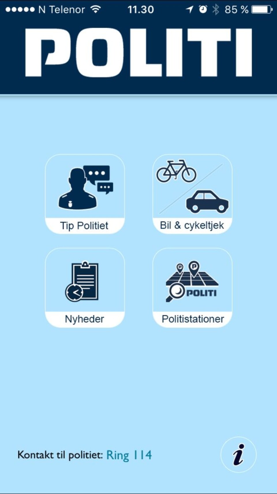 Slik ser den danske politiappen ut.
