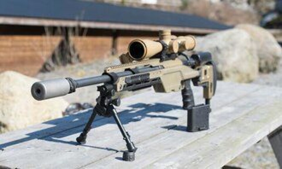 Steyr SSG 08 A1 er det nye skarpskyttervåpenet og skal blant annet være tilpasset mer moderne utstyr enn dagens våpen. Her med lyddemper påmontert.