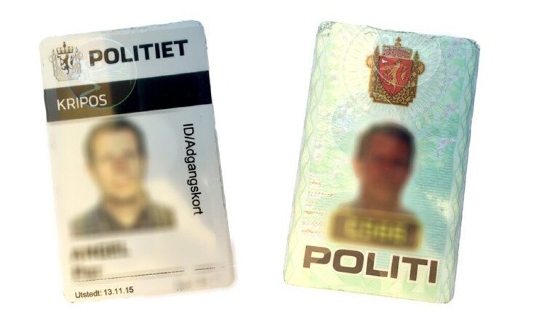Politiets ID-kort og tjenestebevis. Politiets ID-kort og tjenestebevis.