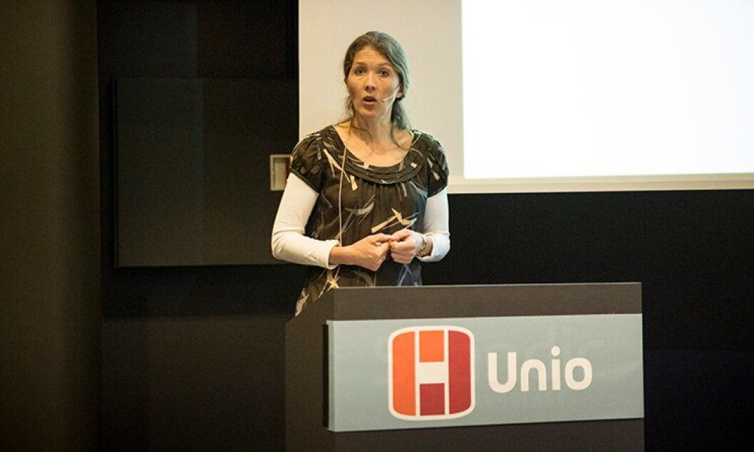 Underdirektør Solveig Dahl i Riksrevisjonen, under UNIOs konferanse om arbeidslivskriminalitet. Underdirektør Solveig Dahl i Riksrevisjonen, under UNIOs konferanse om arbeidslivskriminalitet.