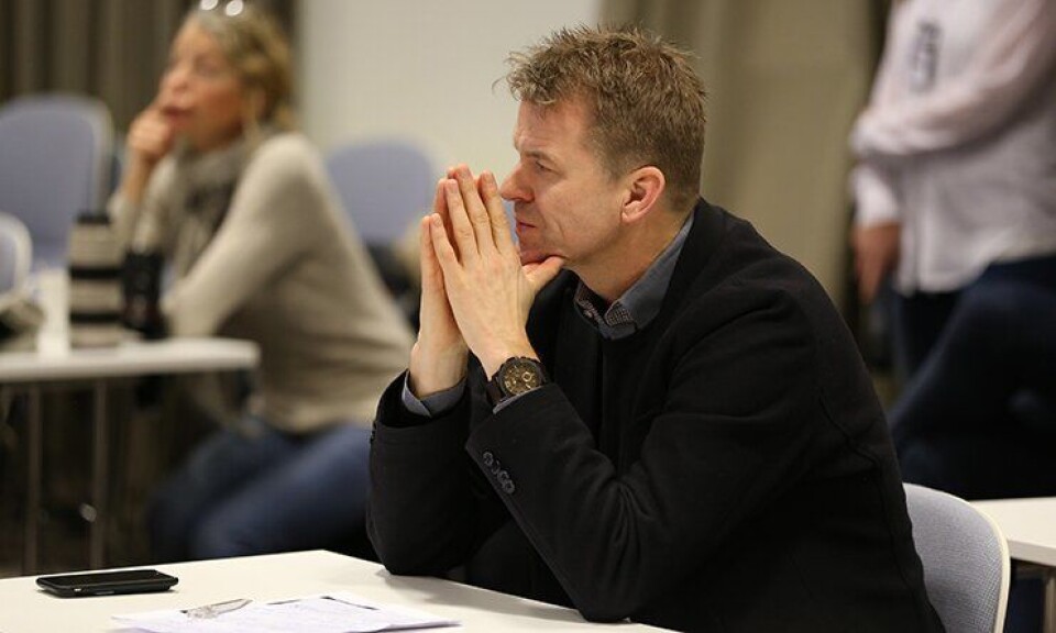 PF-leder Sigve Bolstad under politidirektørens pressekonferanse fredag.
