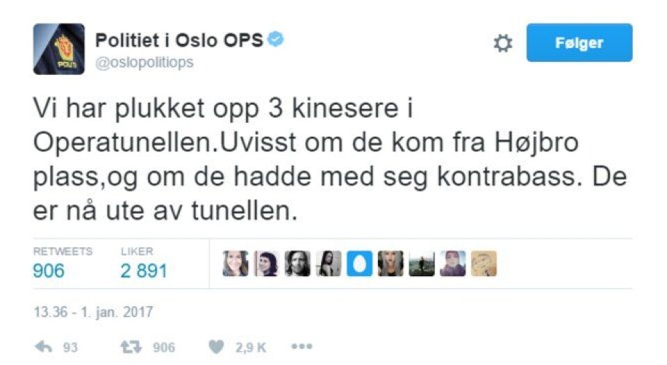 Twittermelding