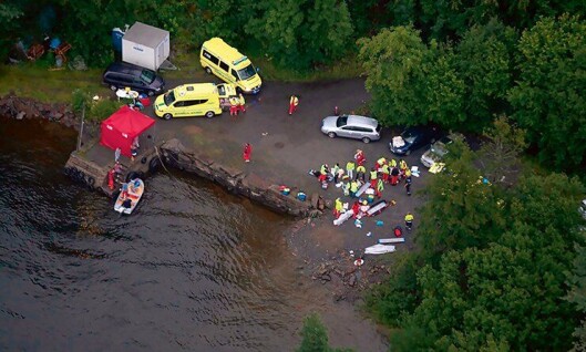 Landsiden ovenfor Utøya, 22. juli 2011.