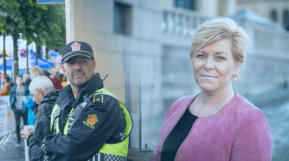 STATSBUDSJETT 2018: Politiets budsjett ble lagt fram av finansminister Siv Jensen i dag. STATSBUDSJETT 2018: Politiets budsjett ble lagt fram av finansminister Siv Jensen i dag.