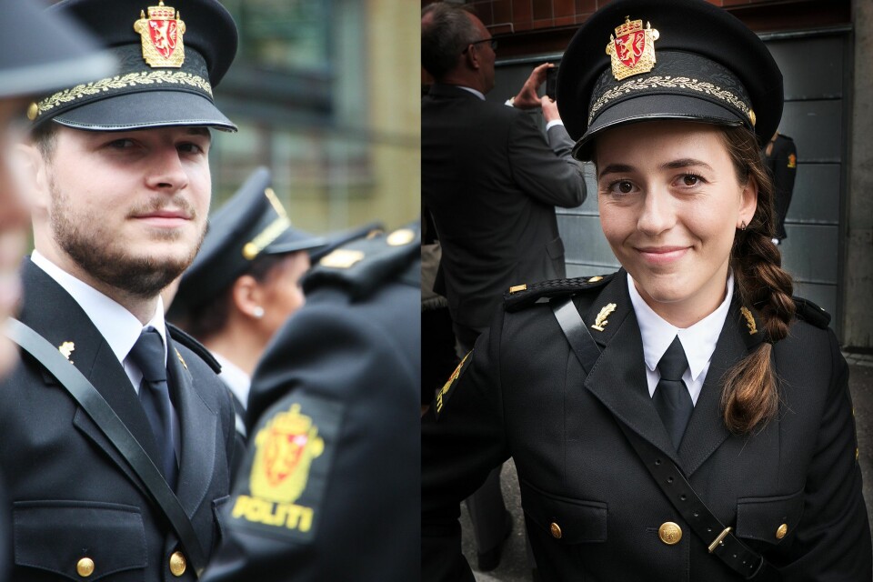 NYUTDANNET I 2016: Knut Håkon Skofsrud og Eldbjørg Jensen fra da de var ferdigutdannet politi i fjor - klare for jobb.