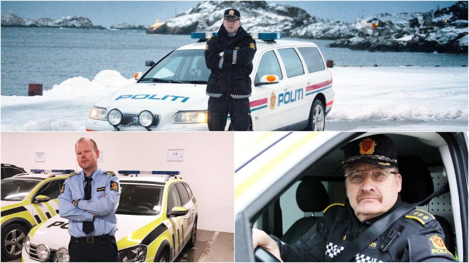 SPENTE: De tre politimennene er spente på dommen i Høyesterett. Mons Klaussen fra Svolvær (øverst), Yngve Widding fra Tromsø (t.v.) og Magne Knudsen fra Øvre Årdal (t.h).