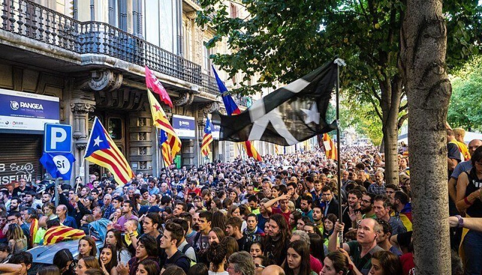 UAVHENGIG: Her fra en demonstrasjon i september i fjor for et uavhengig Catalonia.