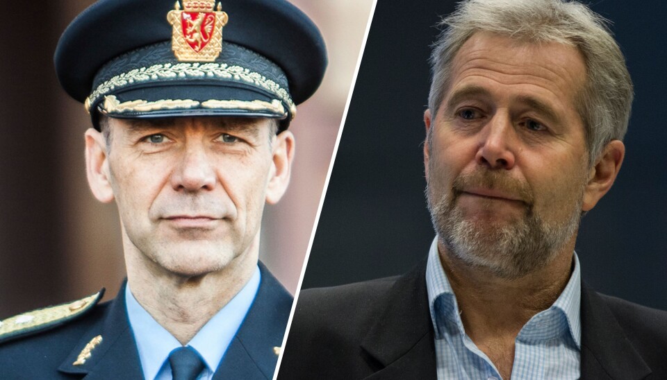 Morten Hojem Ervik, sjef for Politiets utlendingsenhet og Arne Johannessen, tidligere PF-leder og regionlensmann i Vest politidistrikt, er uenige om det er riktig av politifolk å si hva de mener om hvordan Sylvi Listhaugs begrepsbruk påvirker politijobben. Morten Hojem Ervik, sjef for Politiets utlendingsenhet og Arne Johannessen, tidligere PF-leder og regionlensmann i Vest politidistrikt, er uenige om det er riktig av politifolk å si hva de mener om hvordan Sylvi Listhaugs begrepsbruk påvirker politijobben.