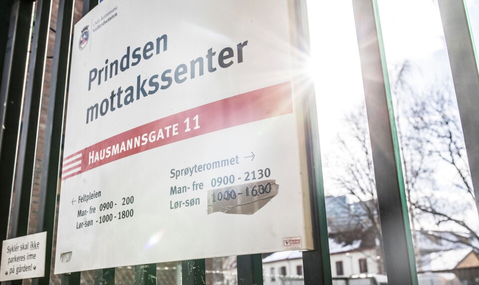 Inngangen til sprøyterommet ved Prindsen.