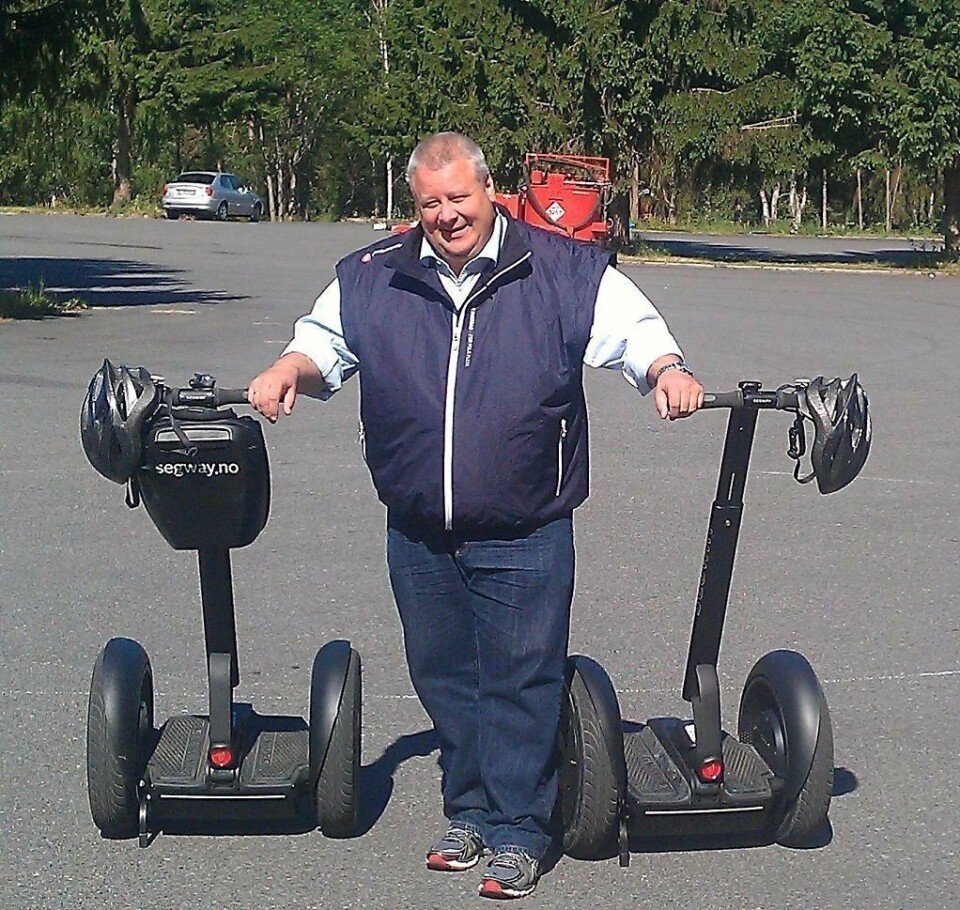 Bård Hoksrud fra 2014, da segwayen var på vei inn i landet.