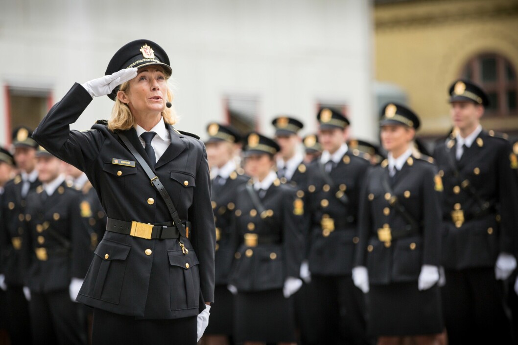 Nina Skarpenes under uteksamineringen av politistudentene ved Politihøgskolen i Oslo i 2018.