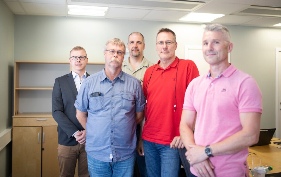 Nordiske tillitsvalgte: Jesper Thurin fra Finland, Hans Olsson fra Sverige, Nika Nygård fra Finland, Jan Johansson fra Sverige og Paal Balchen fra PF i Norge.