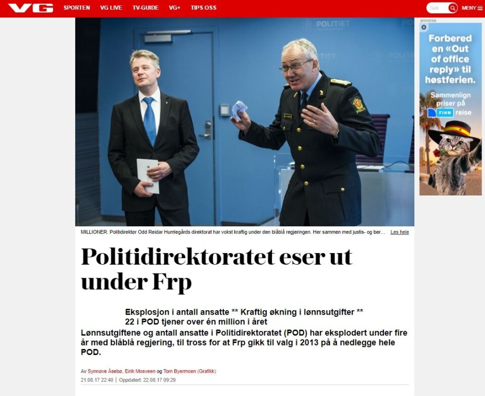 ESER UT: Mediene har vært harde mot Politidirektoratet vekst. Tidvis unyansert harde, ifølge politidirektøren.
