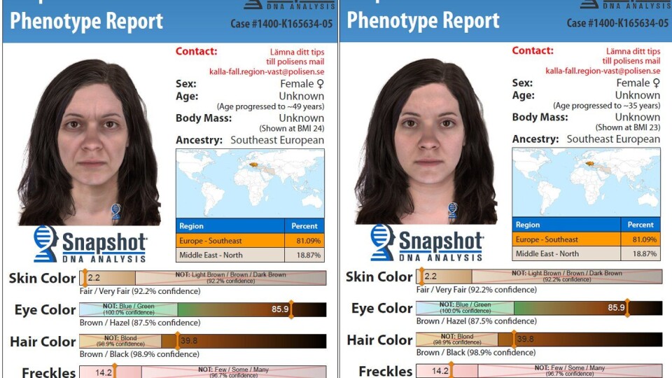 Slik anslår DNA-analysene at gjerningspersonen kan se ut nå, 49 år gammel, og da drapet skjedde, rundt 35 år gammel.