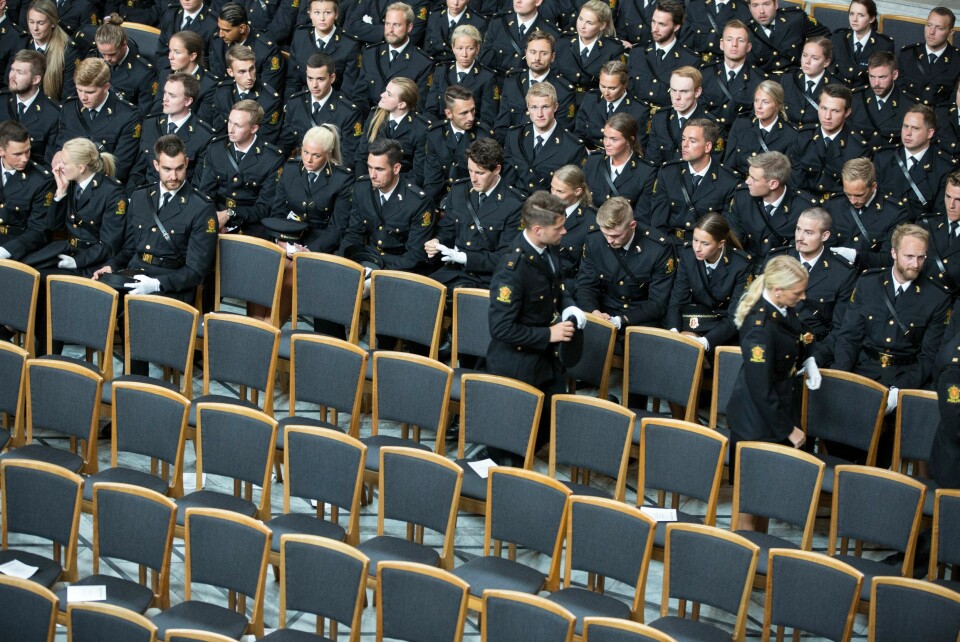 Avslutning for politistudentene i Oslo rådhus juni 2018.