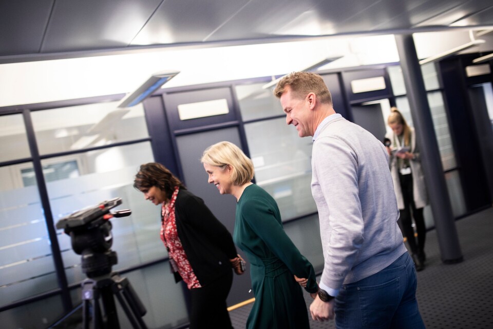 Benedicte Bjørnland og PF-leder Sigve Bolstad må finne en gunstig samarbeidstone i tiden som kommer. Det første møtet med Bjørnland som nyutnevnt politidirektør, så ut til å gå godt.