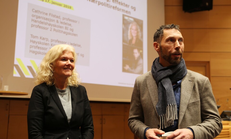 Cathrine Filstad og Tom Karp har sett nærmere på konsekvensene av politireformen. Foto: Politiforum