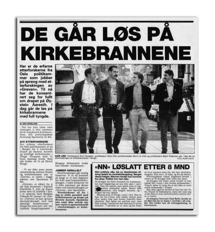 VILL VEST: Flere kirkebranner og det bestialske drapet på Øystein Aarseth, førte til at en delegasjon fra kirkebranngruppa i Oslo politidistrikt fløy til Bergen i august 1993. Stian Elle var en av dem.